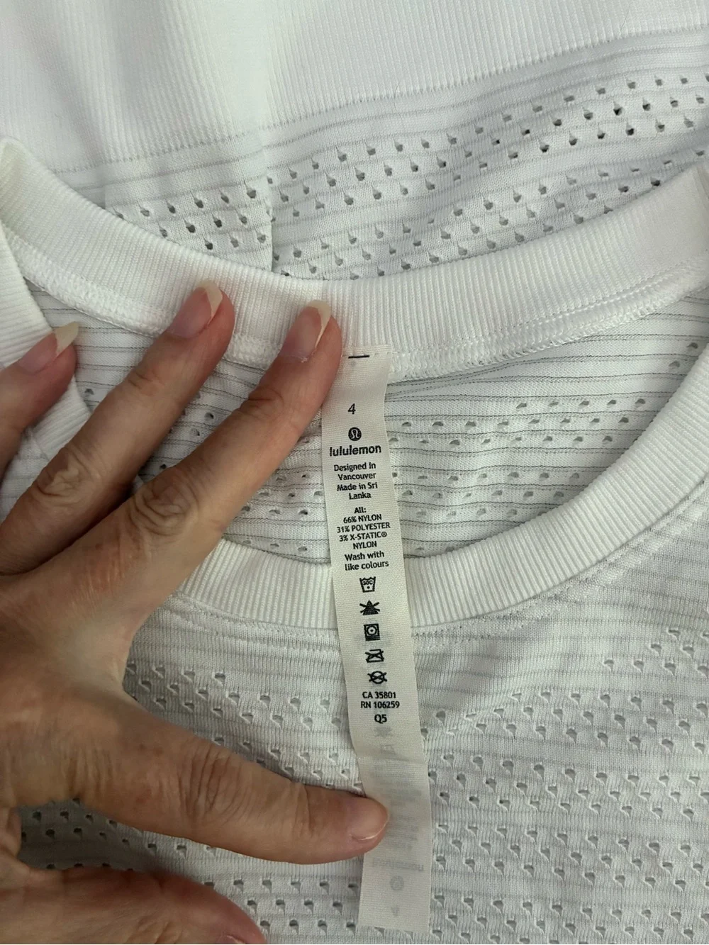 lululemon athletica White Perforated Tank Top